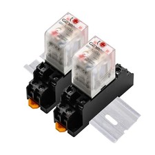 2PCS Electromagnetic Power Relay, 8-Pin AC 24V 10Amp DPDT Relay,LED 24VAC-2pcs