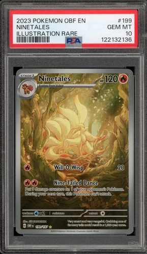 Pokemon Ninetales Obsidian Flames Illustration Rare #199 PSA 10 Gem Mint