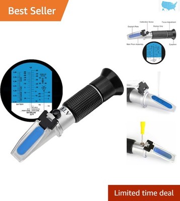 Precision 4-in-1 Refractometer: Ethylene Glycol, Battery Fluid & Washer Analysis