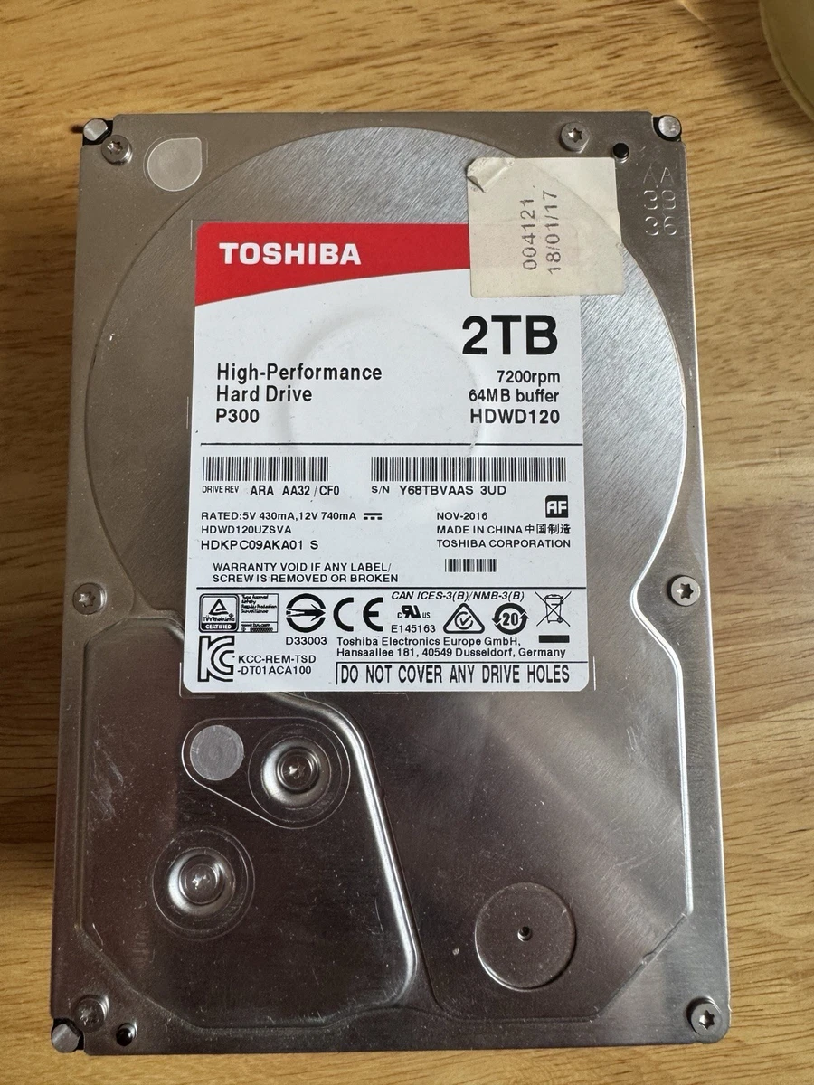 Toshiba 2TB Storage Capacity Internal Hard Disk Drives for sale
