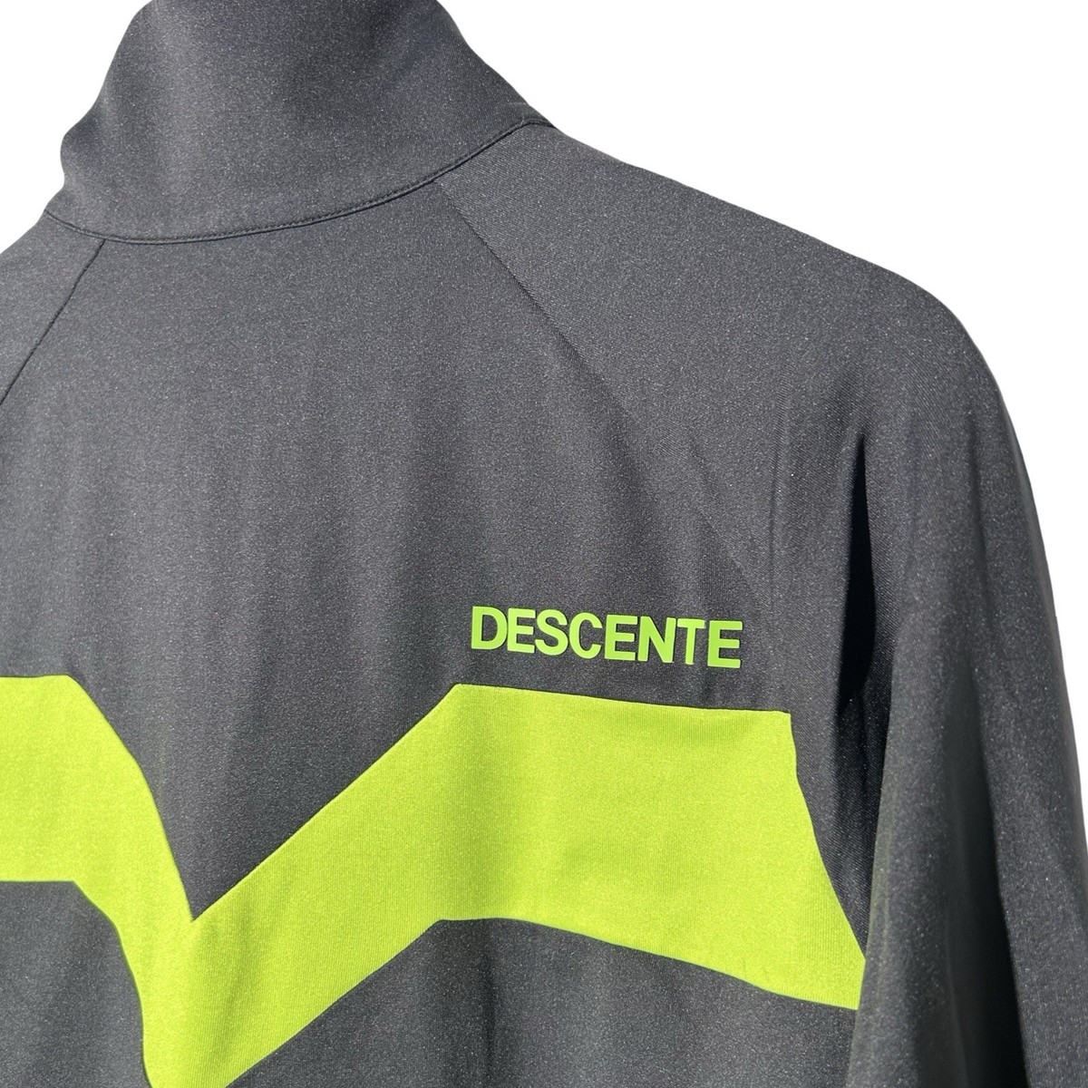 Descente Men's Golf Jacket Full Zip Pockets Sofileta Fabric Black