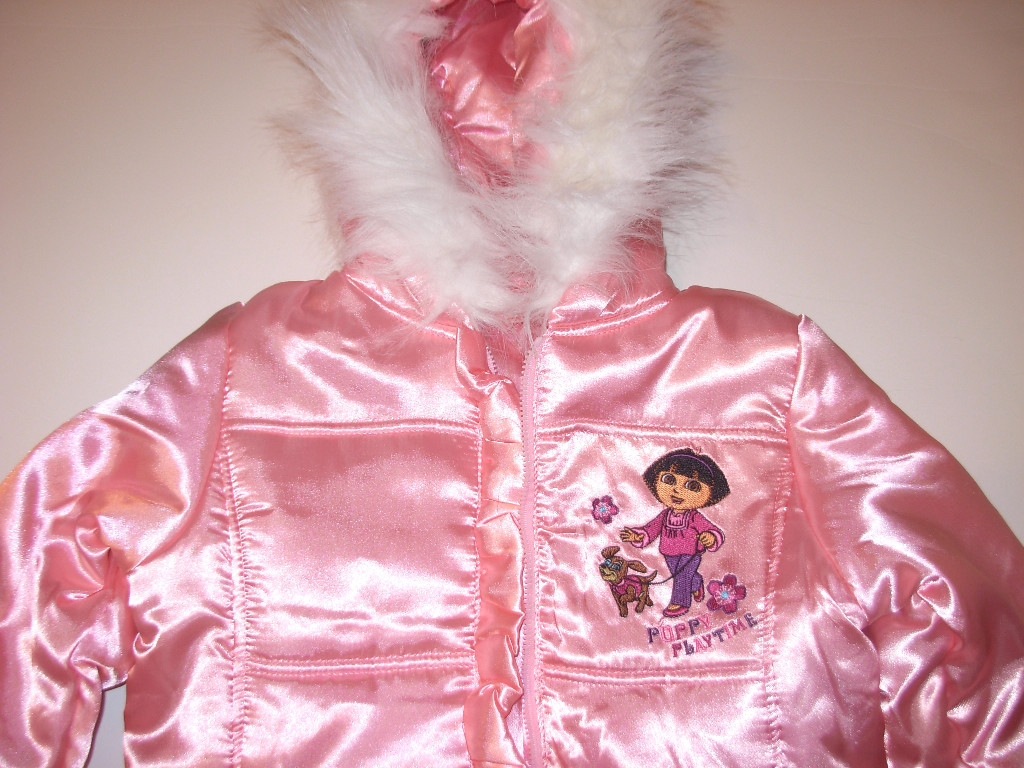 ジャケット・アウター DORA DORA the Explorer Coat Girl's 4/5 NWOT Warm Satin Jacket Faux Fur