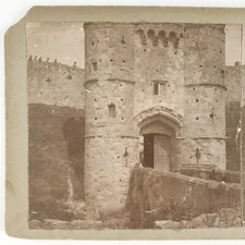 Carisbrooke Castle Tower Gate Stereoview c1870 Isle of Wight England Photo A2205