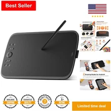 10x6.25 inch Drawing Tablet with 8 Hot Keys & Scroll Wheel - Battery Free Stylus