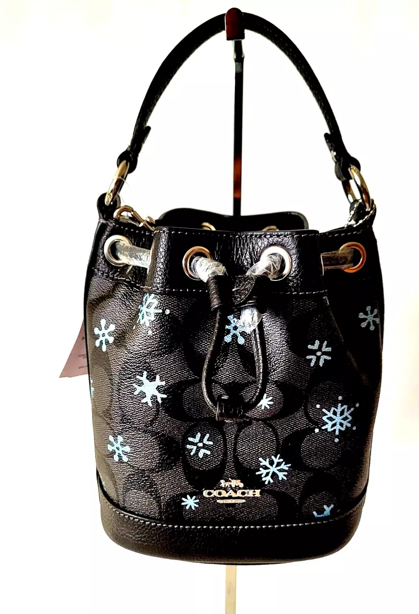 Coach black bucket bag sale