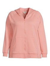 Terra Sky Women's Fleece Zip Up Hoodie, OX Peach Glaze or 3XL Olive Green