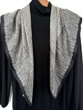 35"x35"Grey Rope Print Pure Mulberry Satin Silk14momme Scarf 88x88cm5-152