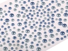 CraftbuddyUS 325 Lt Blue/Dk Blue Pearl Self Adhesive Diamante Rhinestone Gems 