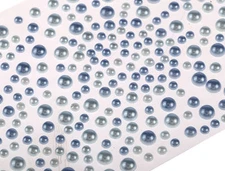 CraftbuddyUS 325 Lt Blue/Dk Blue Pearl Self Adhesive Diamante Rhinestone Gems 