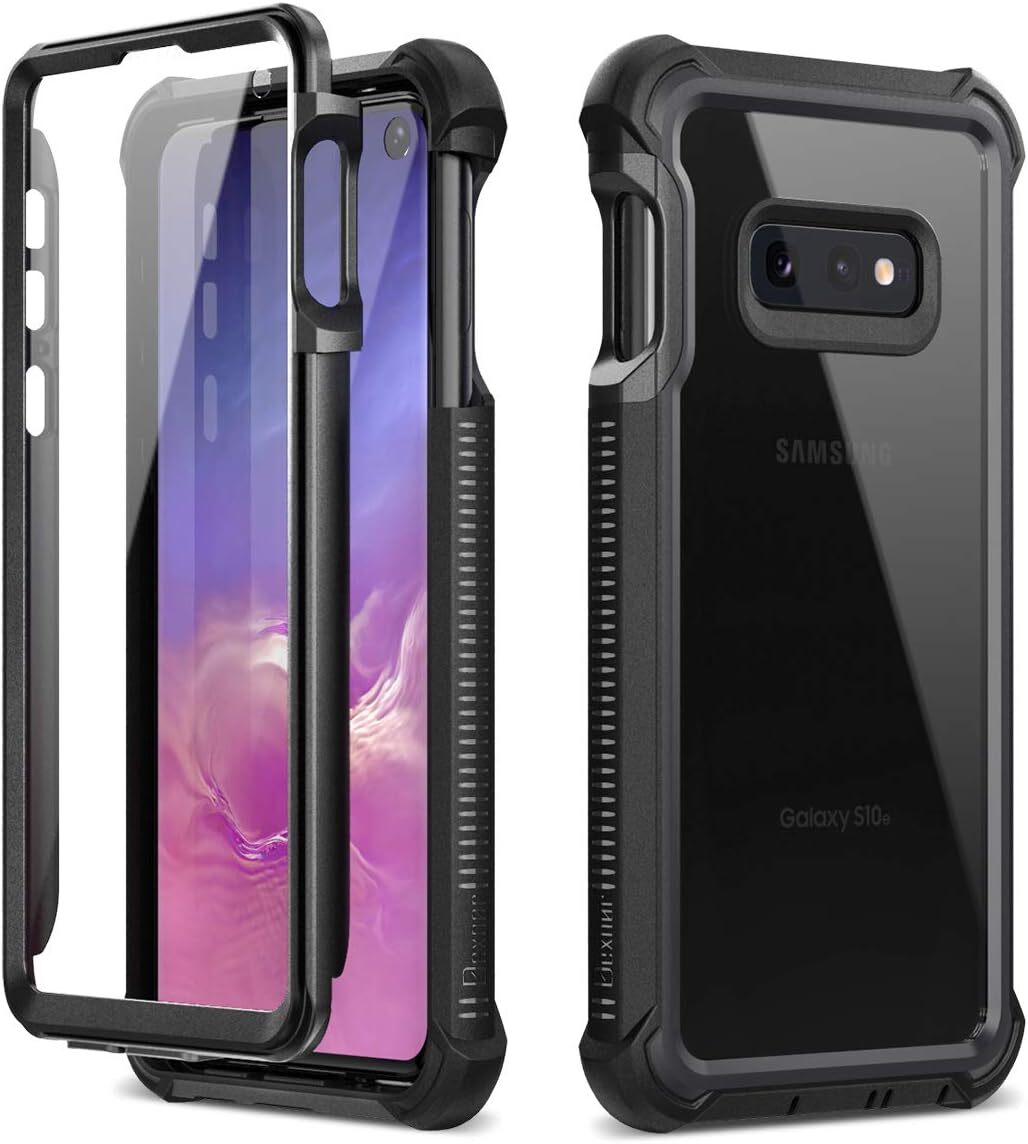 Galaxy S10E Case with Built-in Screen Protector Clear Rugged Full Body Protectiv