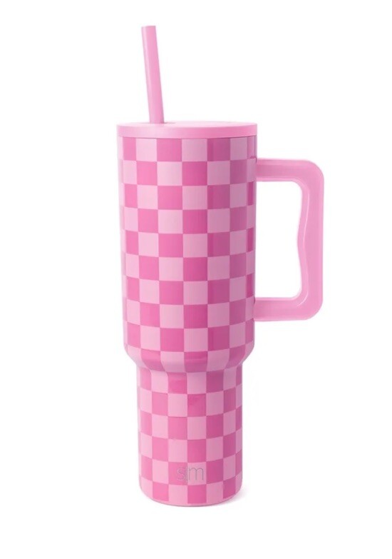 Simple Modern 40 oz Trek Tumbler Valentines Pink Checkmate NIB | eBay