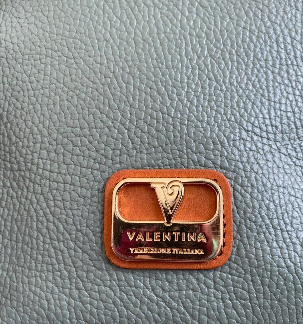 Valentina Sage Green Pebble Brown Leather Crossbody Bag EUC! Made