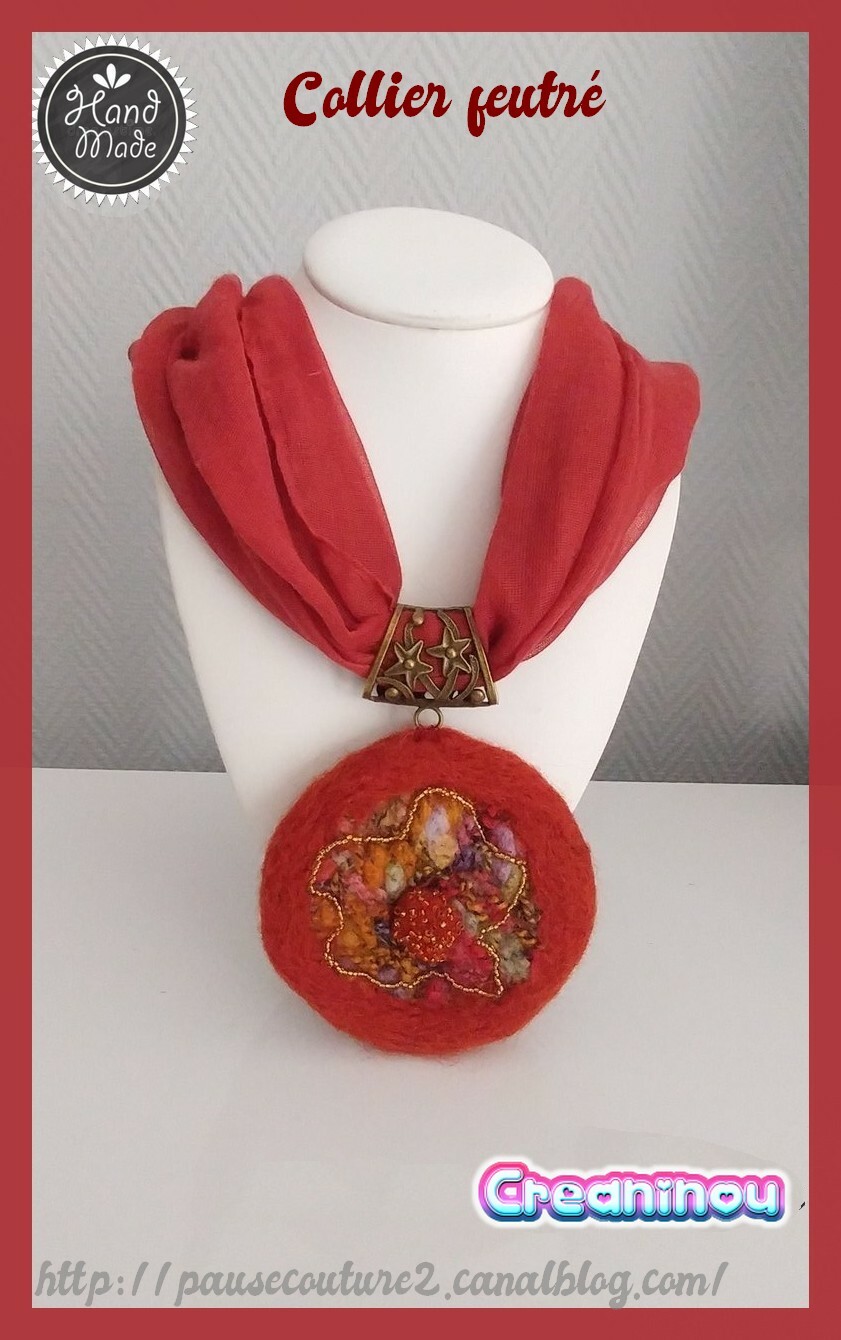Collier feutré en laine anti-allergie doux pour cous sensibles