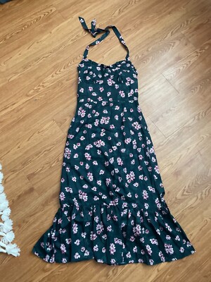 BRAND NEW Rihoas Dark Green with Pink Flowers Floral Dress Size S Never Worn | eBay BRAND NEW Rihoas Dark Green with Pink Flowers Floral Dress Size S Never Worn | eBay