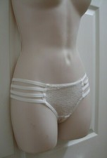 Women's White Lace Panties with 3 Hip Bands Size Large New
