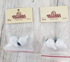 2 Vintage PAIRS Tallina's Acrylic Doll Eyes 18mm Brown Blue Eyes In Package
