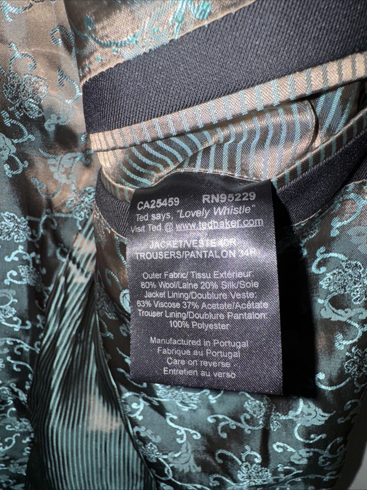 Ted Baker Black Solid 1- Btn Blazer Jacket 40R - image 4