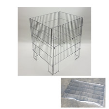 8pz CESTA BANCARELLA PIEGHEVOLE IN FILO 50X60 RIPIANO MOBILE ESPOSITORE NEGOZIO