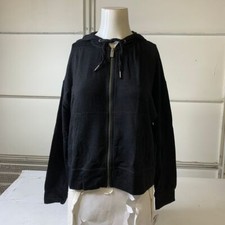 SPLENDID Dream Slub Zip-Up Hoodie Women's Size S Black