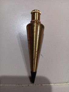 8oz BRASS PLATED PLUMB BOB W/ STEEL TIP