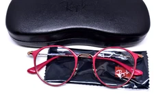 Brand New Authentic Ray-Ban Eyeglasses Rx Pinky-Red Round Panto frame ZQ-9009