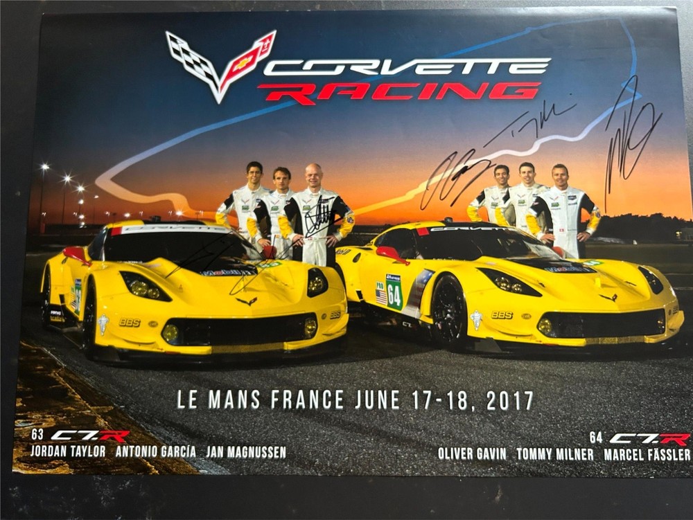 2017 Le Mans Corvette Racing Signed Magnussen Garcia Taylor Gavin Milner Taylor