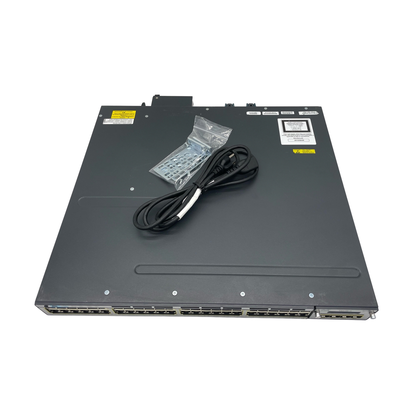 CISCO WSC3750X48PFS 48PORT GIGABIT NETWORK SWITCH W/ C3KXNM 10G T7