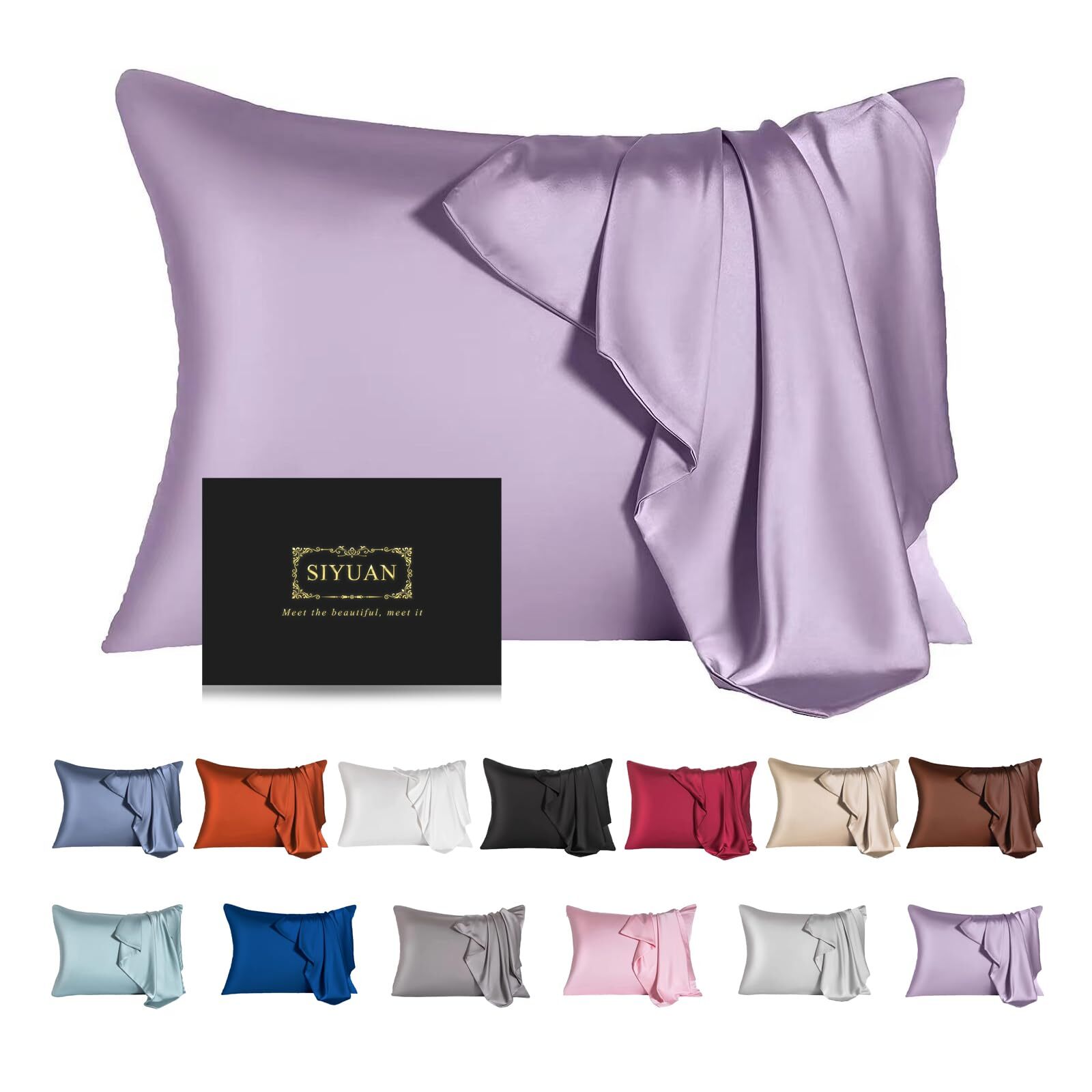 Mulberry Silk Pillowcase for Hair and SkinKing Size Cooling Silk Pillow Case ...-image