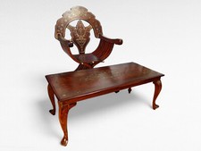 Savonarola scherenstuhl Stuhl und Tisch Messingeinlage chair + table brass inlay