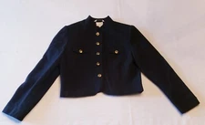 Moda International Womens Black Peak Lapel Long Sleeve Lined Blazer Size 10