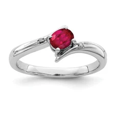 Silver  Ruby and Diamond Ring QR6377R