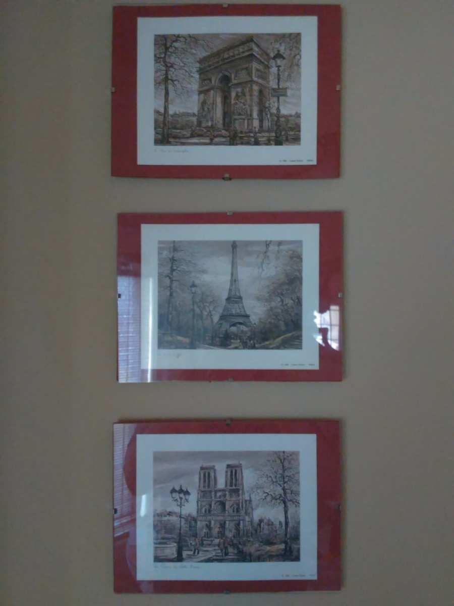 3点セット　フランス　絵画 パリ 絵画 風景画 フランス 佐伯祐三 荻須高徳 版画 ジークレー
