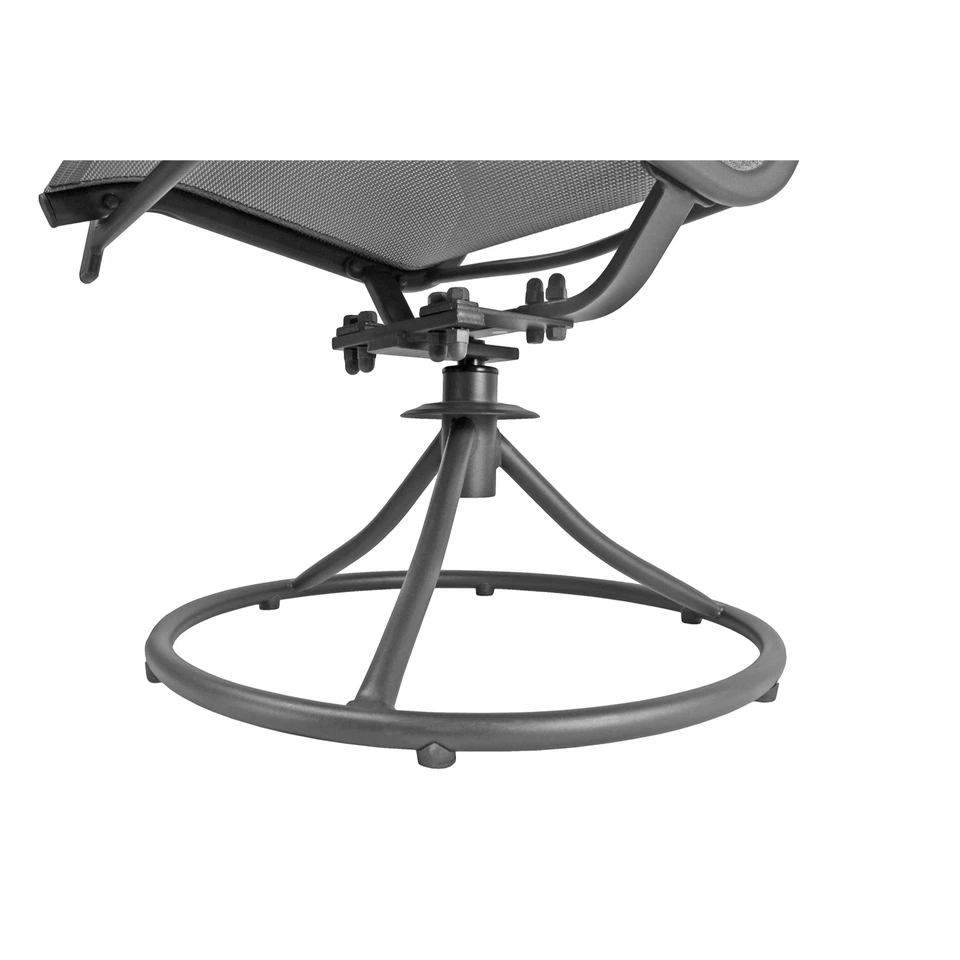 Silla de patio balancín giratoria de acero para exteriores Garden Elements, gris (paquete de 2) Foto 3 de 4