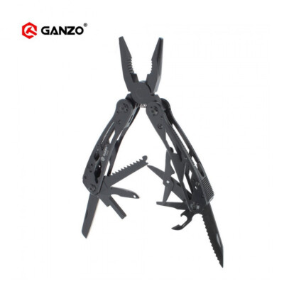 GANZO Multitool G202B Outdoor Werkzeug 12 Funktionen 11 Wechsel-Bits Nylon Etui