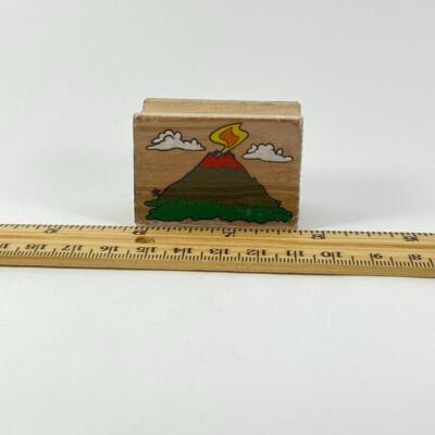 Unmarked Volcano Wood Block Stamp