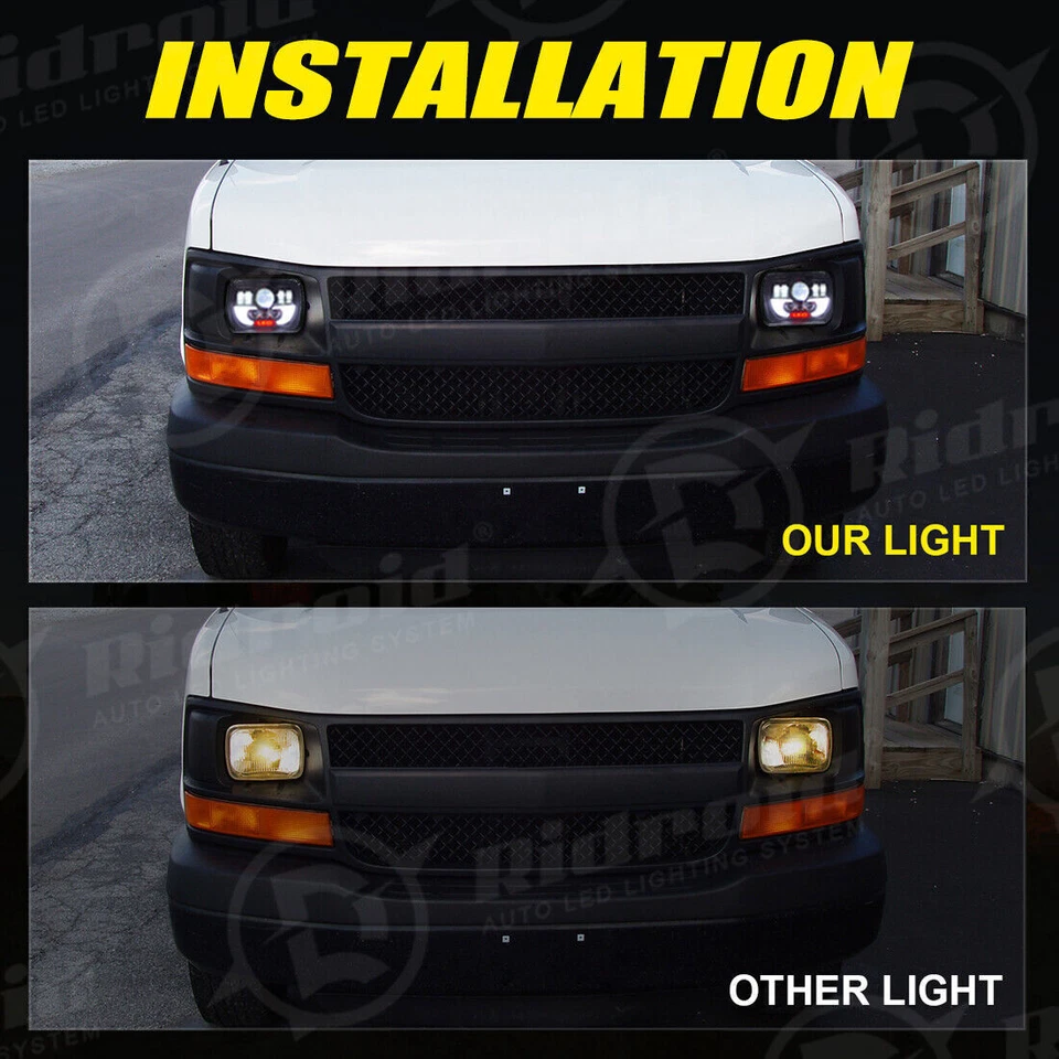 Farol de LED 1 peça para International Harvester 9900 4700 4800 4900 8100 3800 7x6" - Imagem 4 de 4