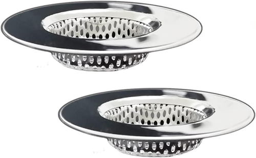 Bathtub Drain Strainers Shower Drain Hair Catcher Stainless Steel 2PCS
