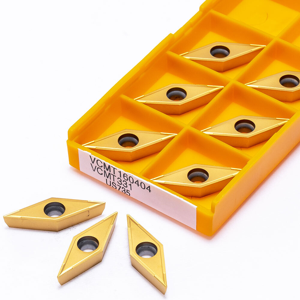 SET 10 INSERTI PER UTENSILI TORNIO A ROMBO VCMT160404 US735 - PLACCHETTE INSERTO
