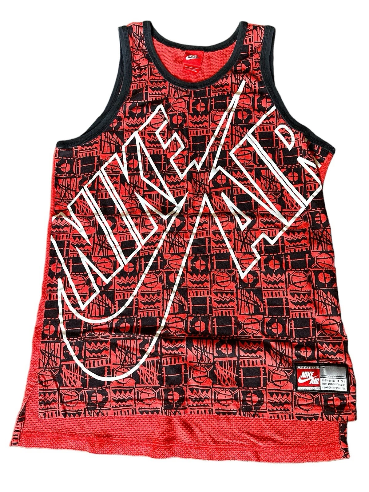 NIKE Retro rare Authentic Basketball Red Jersey size Medium Vintage