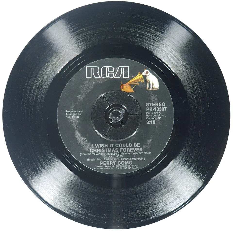 PERRY COMO I Wish It Could Be Christmas Forever RCA PB-13307 NM 45rpm - Image 2 of 4