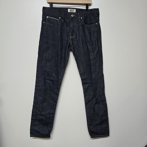Naked And Famous Mens Super Guy Left Hand Twill Selvedge Dark Wash Jeans Sz 36