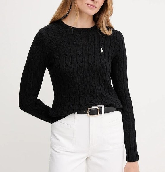 Women Polo Ralph Lauren Sweater Black Cotton 40 /