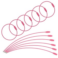 22 Pcs Wire Keychain Cable, 6 Inch Metal Wire Key Ring Loop, Rose Red