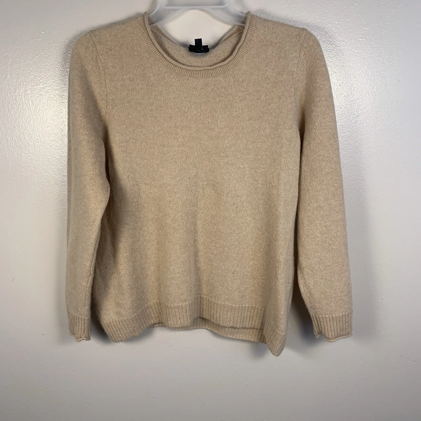 Talbots 100% Pure Cashmere Crewneck Sweater Camel Tan Women’s Size L