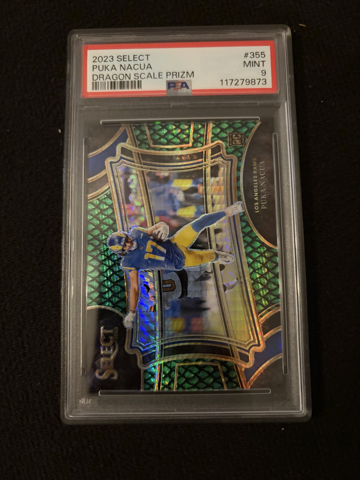 2023 Panini Select - Field Level Puka Nacua #355 Dragon Scale Prizm /70 (RC)