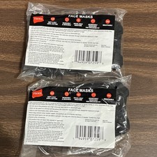 Hanes Face Masks Black 100 Cotton 5-Pack Washable Reusable Adjustable Nosepiece