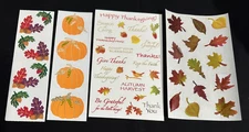 Lot of 4 Vtg Mrs. Grossman's FALL Sticker Sheets~PUMPKINS~Acorns~LEAVES~HTF RARE