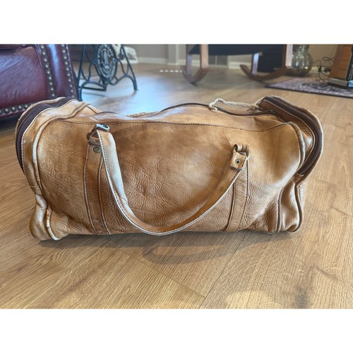 Vintage Leather Travel Gym Bag 