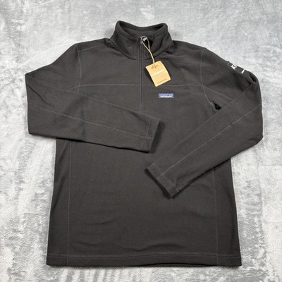 Patagonia Men's Micro D 1/4 Zip Fleece Pullover Sweater Black Medium 26176 NWT
