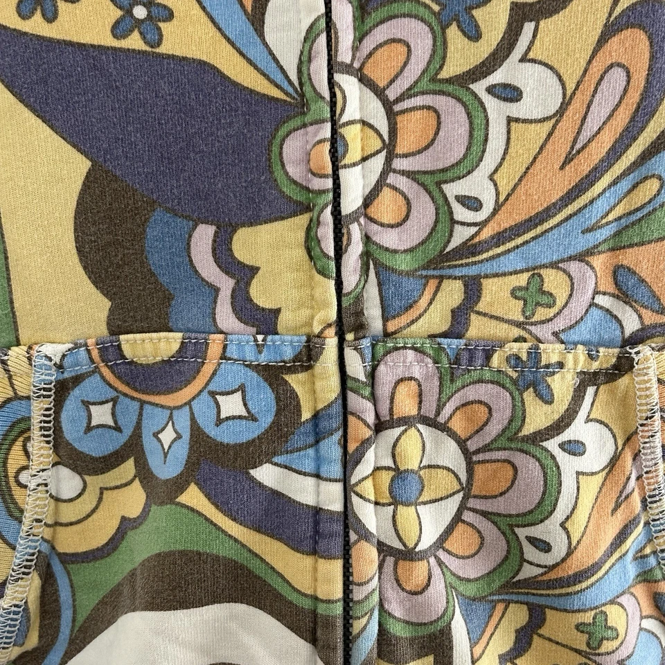 Lucky Brand Vintage Y2K Sweatshirt Size S Hoody Full Zip Groovy Retro - Image 3 of 4